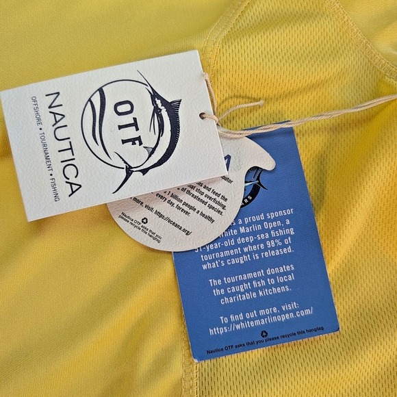 Nautica Angler OTF Men's XL Shirt Yellow Quick Dry Fishing UPF 50+ Ultracool New - Picture 6 of 10